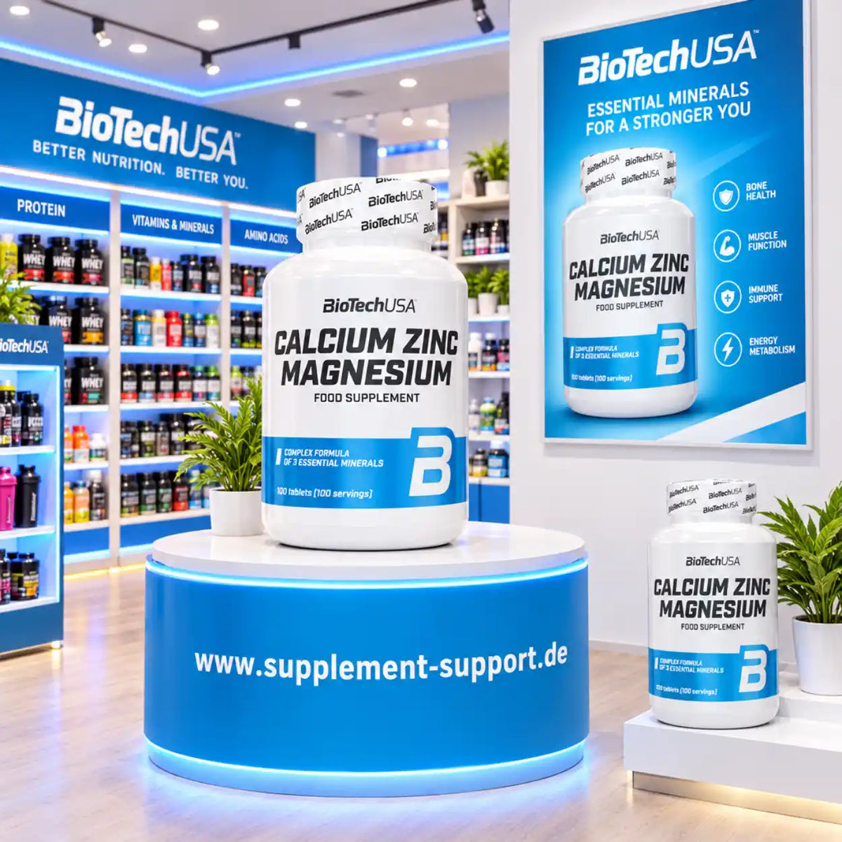 BioTechUSA Calcium Zinc Magnesium – 100 Tabletten