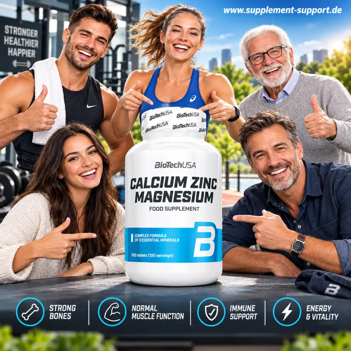 BioTechUSA Calcium Zinc Magnesium – 100 Tabletten