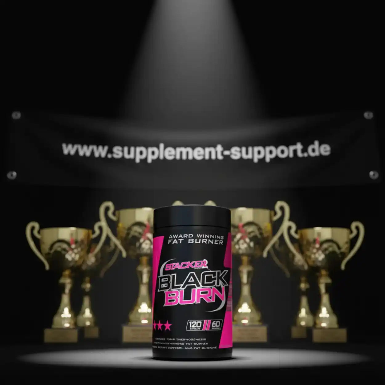 Stacker Black Burn – Award Winning Fat Burner mit 120 Kapseln, ideal für Fettverbrennung und Sportnahrung