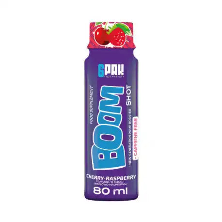 TREC NUTRITION BOOM Pre Workout Shot 80ml im Kirsch-Himbeer-Geschmack, koffeinfrei