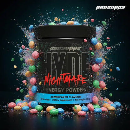ProSupps Hyde Nightmare Energy Powder, Jawbreaker Geschmack, bunte Energiekugeln, Nahrungsergänzung