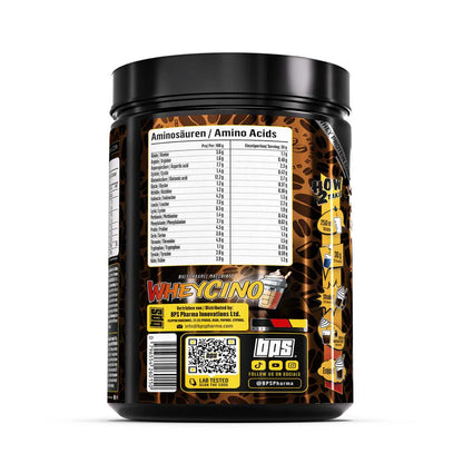 WheyCino Proteinpulver mit Aminosäuren, Kaffee-Geschmack, labortestet – ideal für Sportler und Fitness