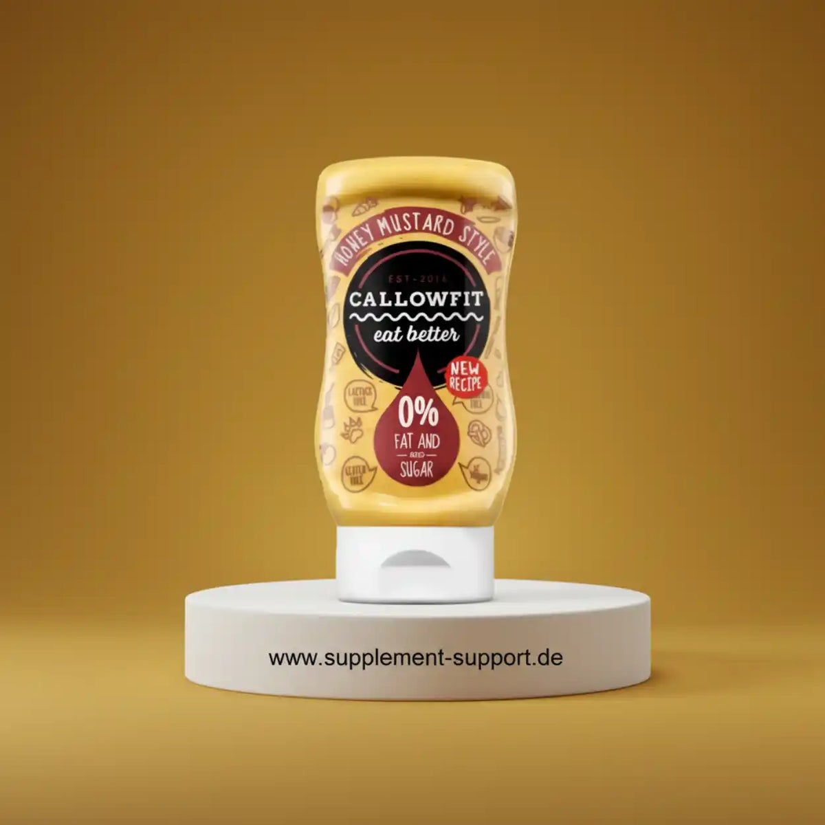 Callowfit Honigsenf-Sauce, fett- und zuckerfrei, neue Rezeptur für gesunde Ernährung