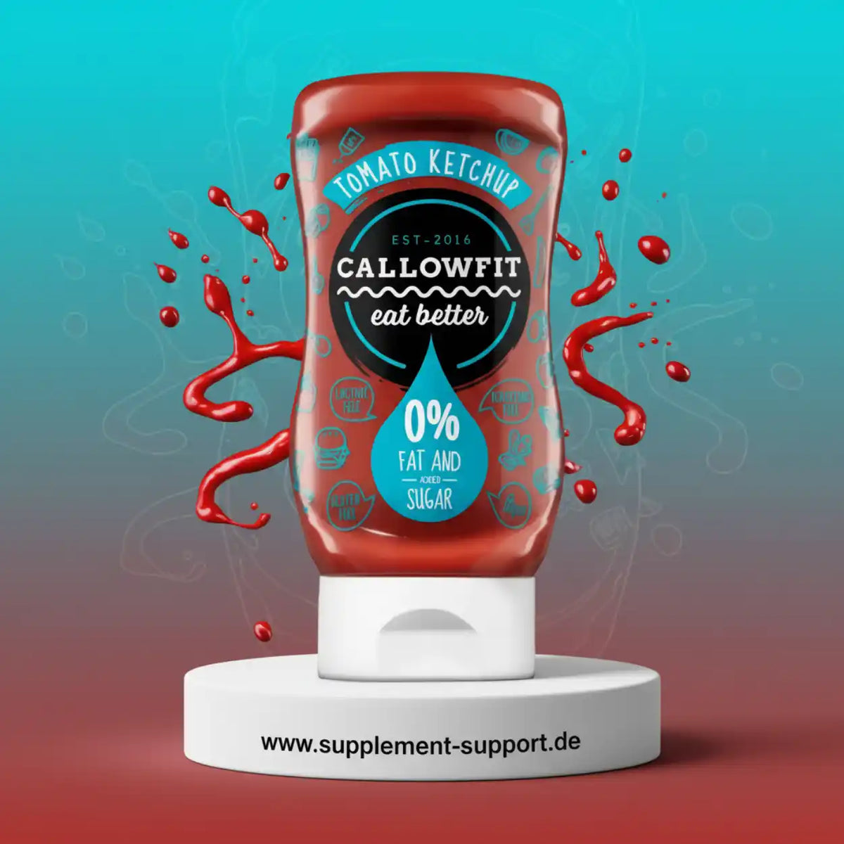 Callowfit Tomatenketchup 0% Fett & Zucker – gesunde Sauce für Sportler & Fitness-Enthusiasten