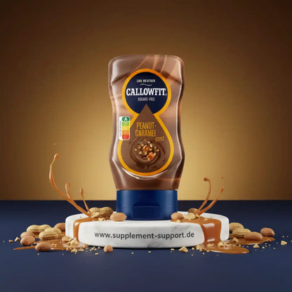 Callowfit zuckerfreie Erdnuss-Caramel-Sauce, ideal für Sportnahrung und Protein-Shakes