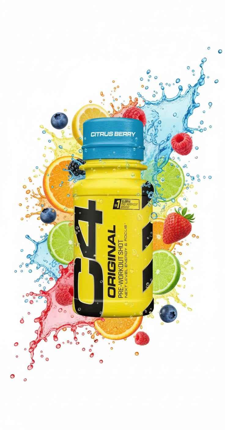 C4 Original Pre-Workout Shot Citrus Berry – Energie & Fokus fürs Training mit Früchten und Spritzern