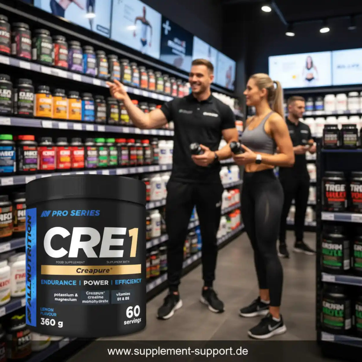 CRE1 Kreatin von AllNutrition, 360g Zitrone, 60 Portionen – ideal für Kraft, Ausdauer & Effizienz im Fitnessstudio