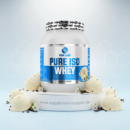 Yava Labs Pure Iso Whey Protein Isolate Vanille-Eis-Creme, hochwertiges Sportnahrungsergänzungsmittel
