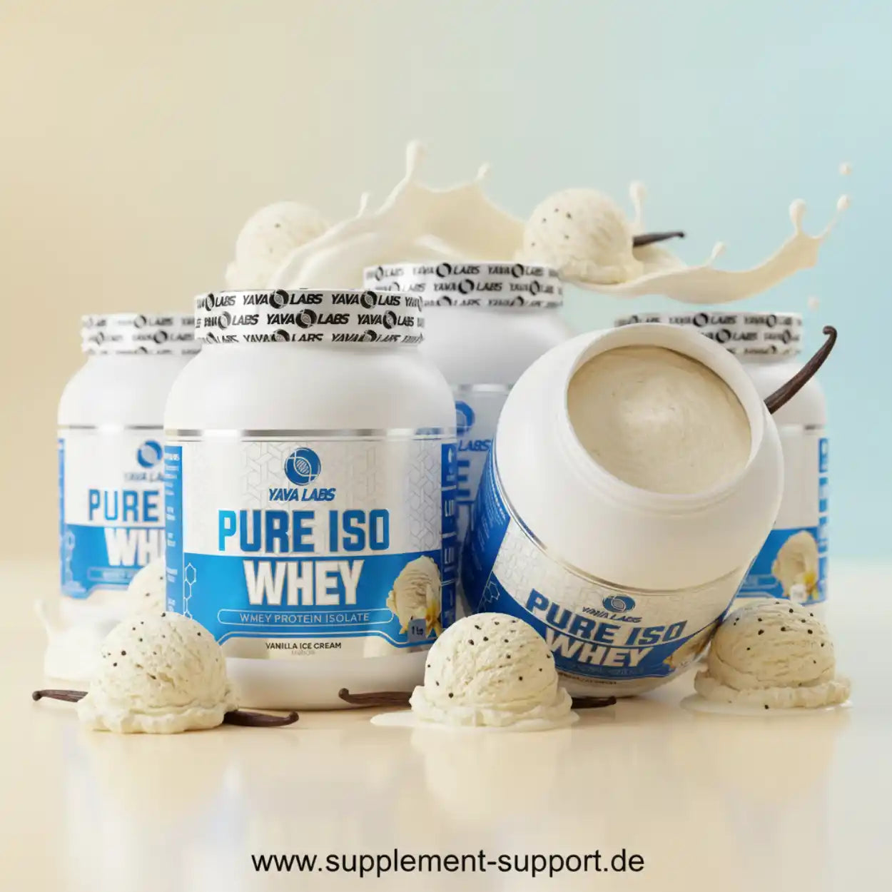 Yaya Labs Pure Iso Whey Protein Vanille-Eiscreme Geschmack, Proteinpulver für Sportler