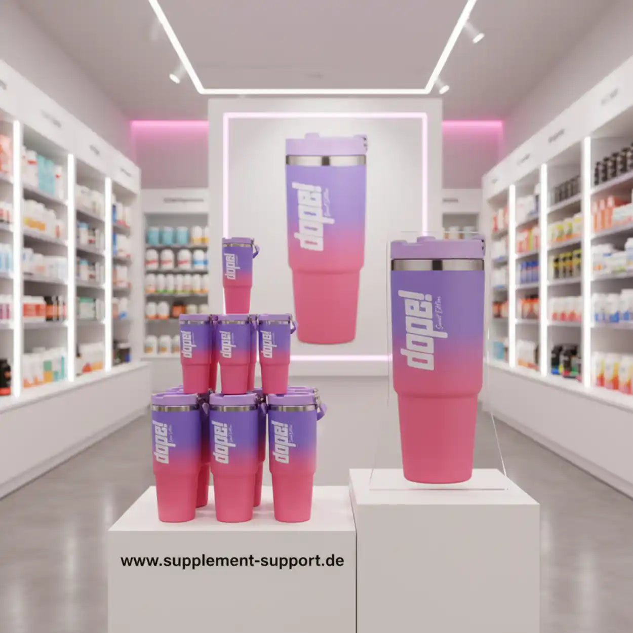 Dopel Shaker in Lila-Rosa für Protein & Sportnahrung im Supplement-Store
