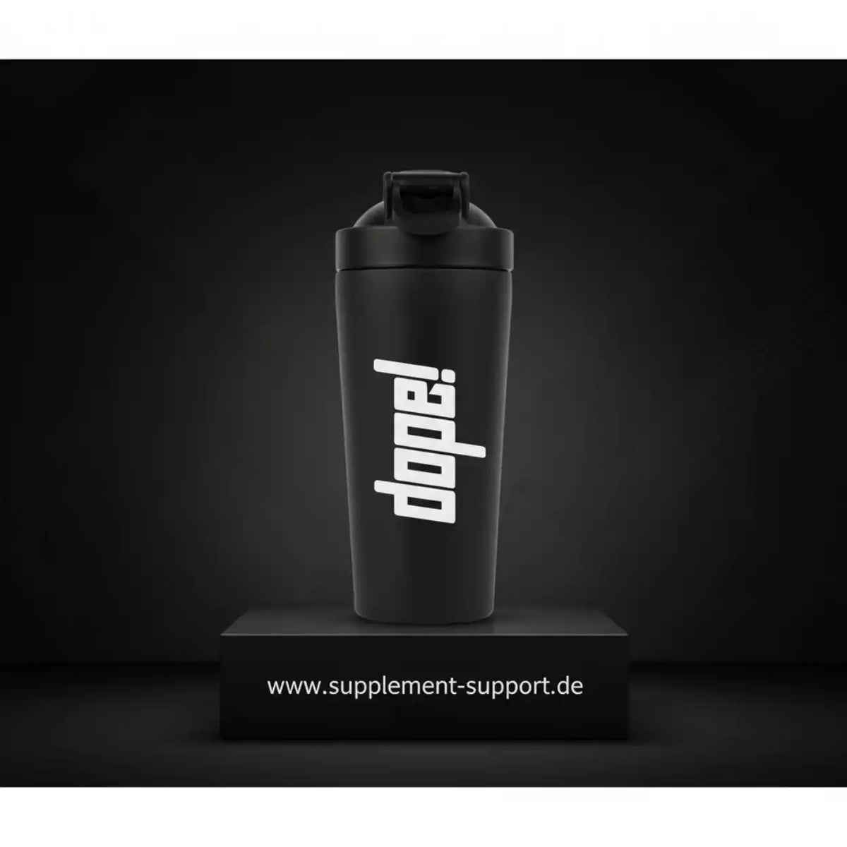 Schwarzer Shaker mit 'dope!' Aufdruck für Protein & Sportnahrung, ideal für Fitness und Training