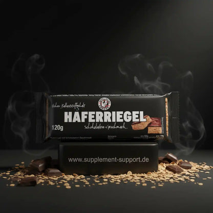 Haferriegel Schokoladen-Geschmack, 120g, mit Haferflocken und Schokoladenstückchen, ideal für Sportnahrung