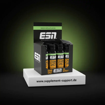 ESN Crank Shot Pre Workout in Green Apple Flavor – Hochwertige Sportnahrung für maximale Leistung