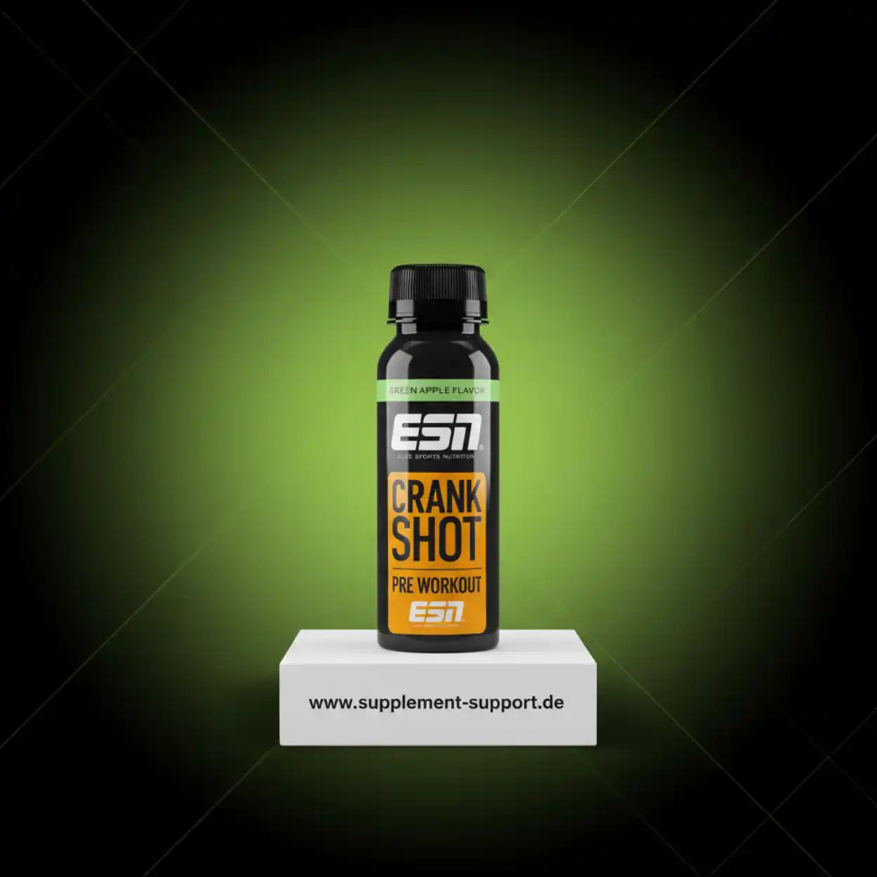 ESN Crank Shot Pre Workout in Green Apple Flavor, hochwertige Sportnahrung für optimale Leistung