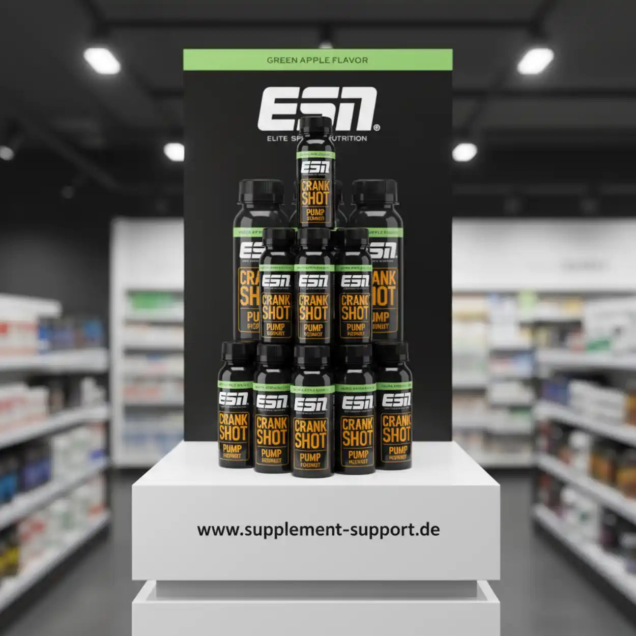 ESN Crank Shot Pump Booster in Green Apple Flavor – Sportnahrung & Nahrungsergänzungsmittel