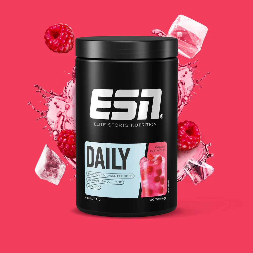ESN Daily Bioactive Collagen Peptides mit Himbeer-Eistee-Geschmack, Kreatin, L-Glutamin & L-Leucin