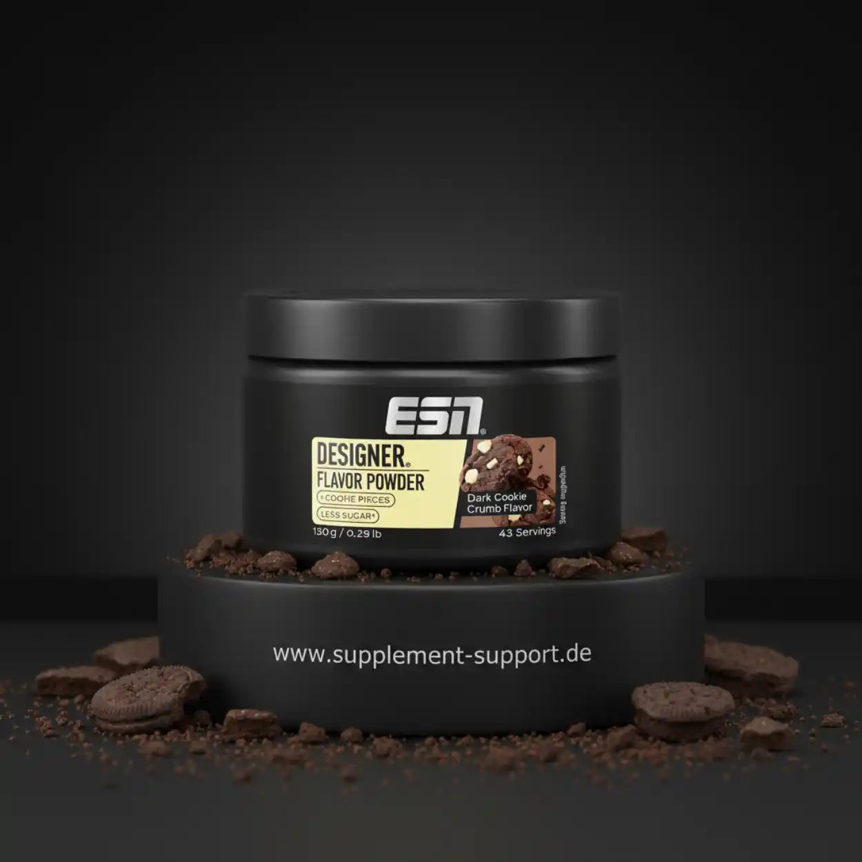 ESN Designer Flavor Powder Dark Cookie Crumb Geschmack, Nahrungsergänzung mit weniger Zucker, 150g
