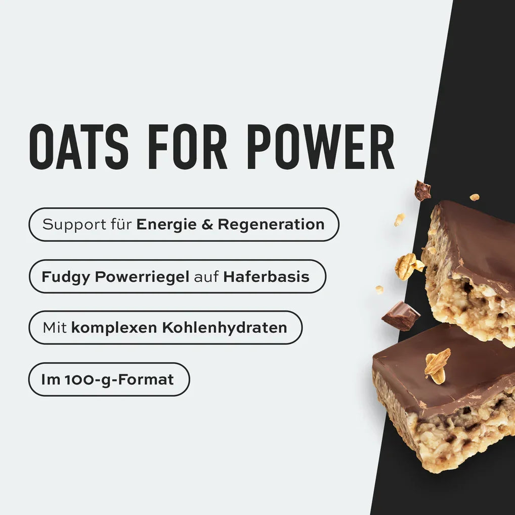 Fudgy Powerriegel auf Haferbasis mit komplexen Kohlenhydraten für Energie & Regeneration