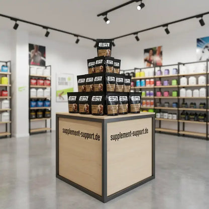 ESN Protein-Pulver in Pyramidenform im Supplement-Store, ideal für Sportler und Fitness-Enthusiasten