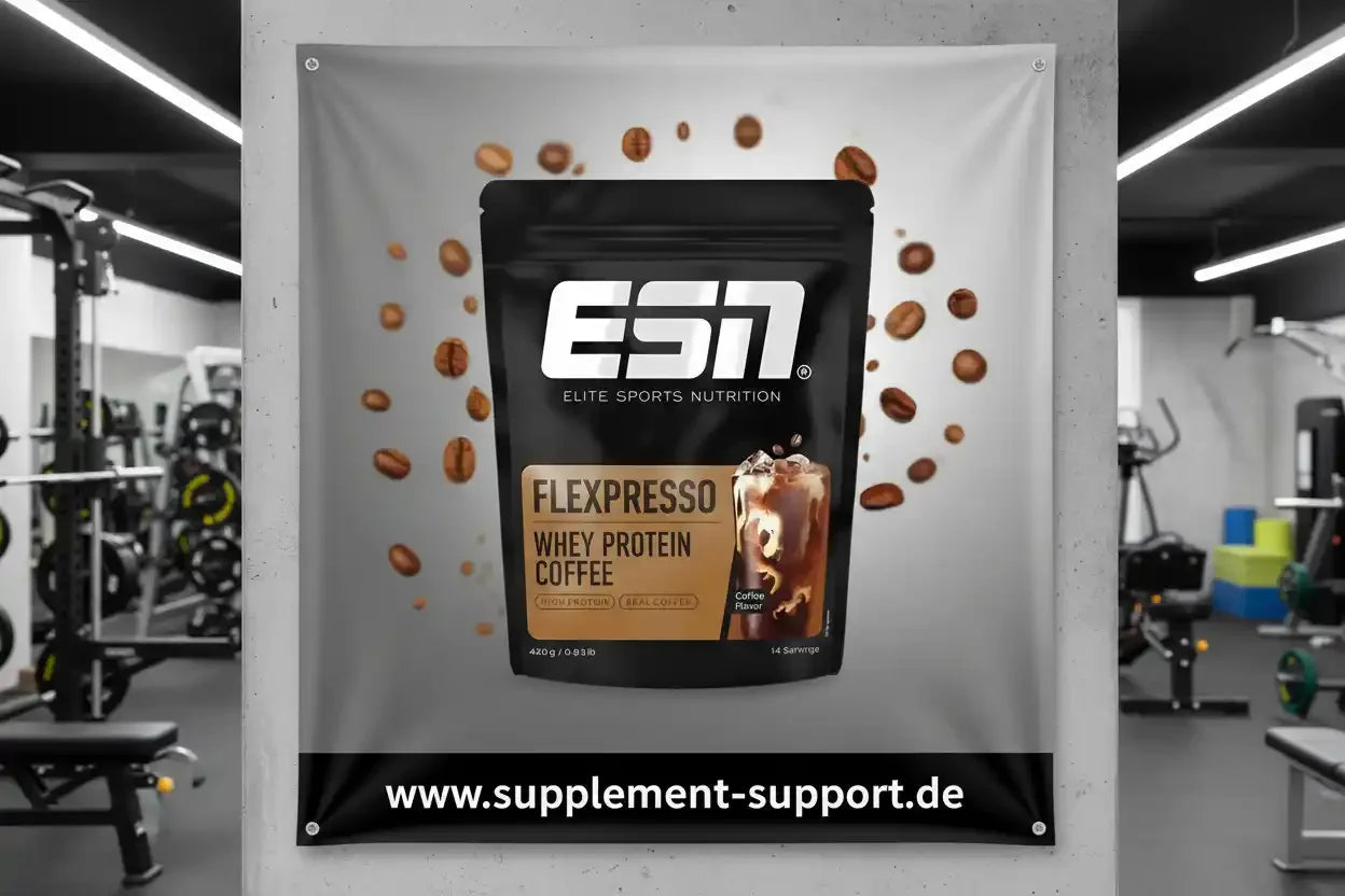 ESN Flexpresso Whey Protein Coffee in Fitnessstudio – Protein, Booster, Vitamine