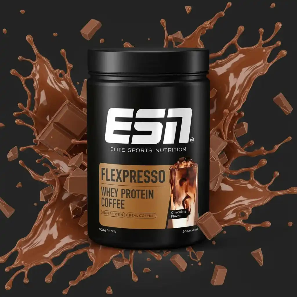 ESN Flexpresso Whey Protein Coffee, Schokoladen-Geschmack, hochwertige Sportnahrung mit Eiweiß