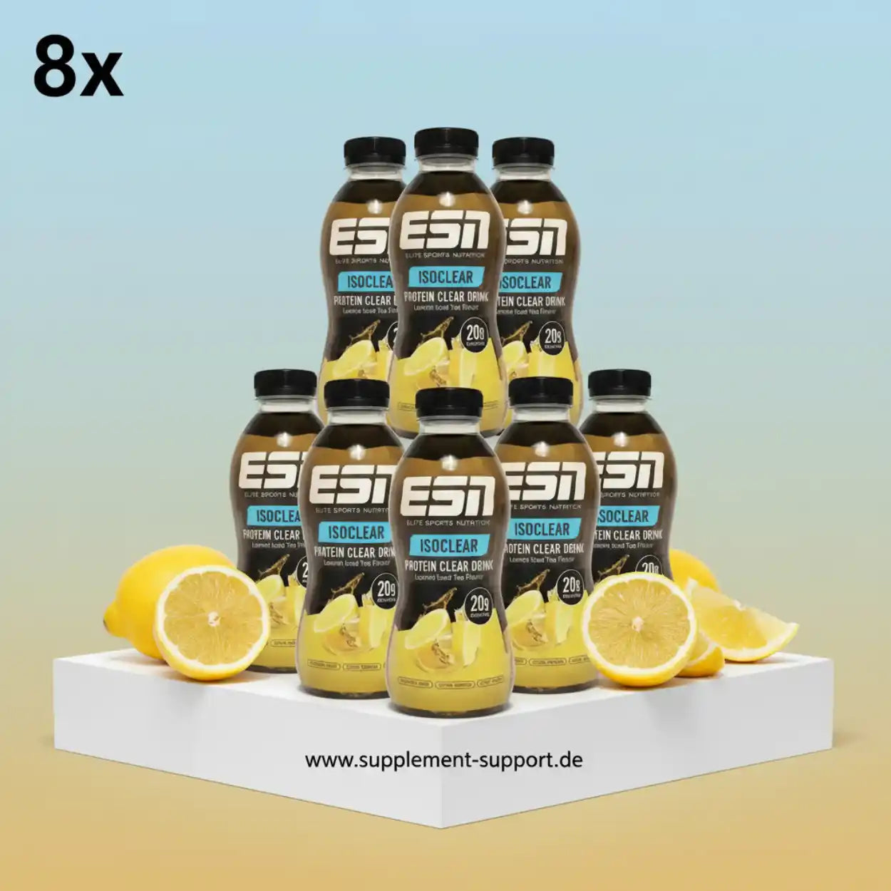 Boisson claire protéinée ESN ISOCLEAR, 8 x 500 ml incl. dépôt
