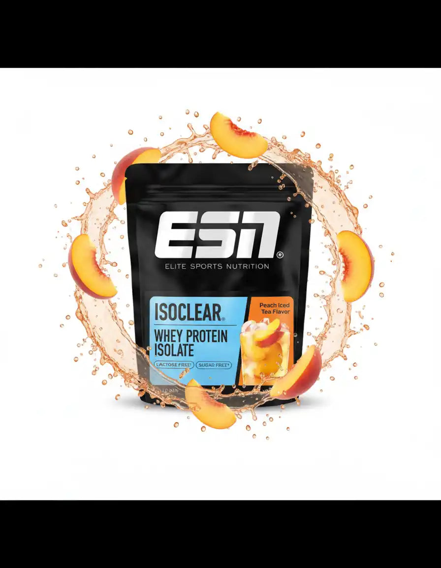 ESN Isoclear Whey Protein Isolate Pfirsich Eistee Geschmack, laktosefrei, zuckerfrei