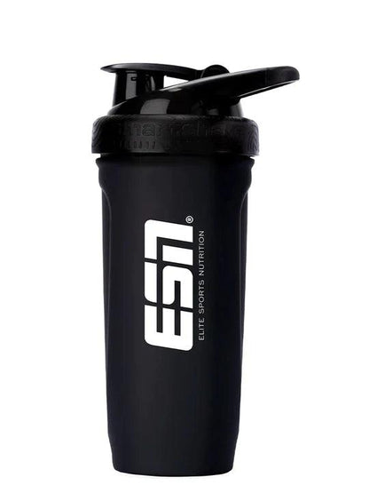 Schwarzer ESN Shaker für Protein und Sportnahrung, ideal für Fitness und Training