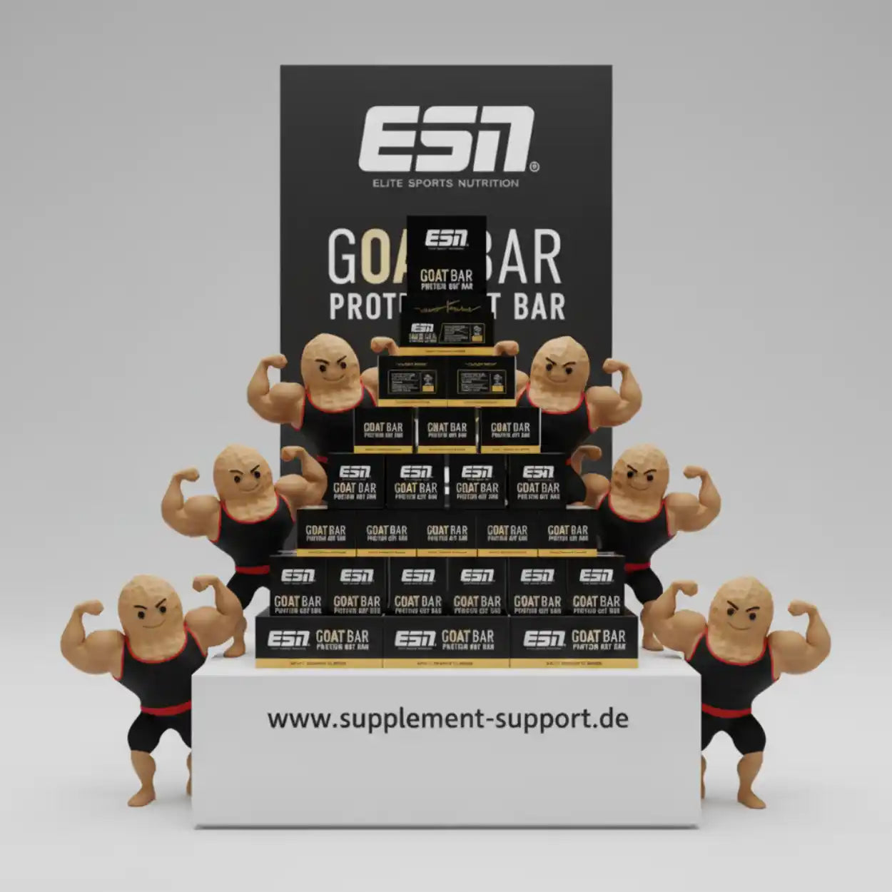 ESN Goat Bar Proteinriegel mit Muskel-Figuren, ideal für Sportnahrung und Fitness