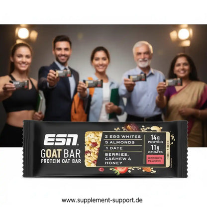 ESN Goat Bar Protein Oat Bar mit Beeren-Geschmack, 14g Protein, ideal für Sport und Alltag