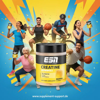 ESN Creatine Gummies Mango – Energie & Performance für Sportler, mit 3g Kreatin pro Portion