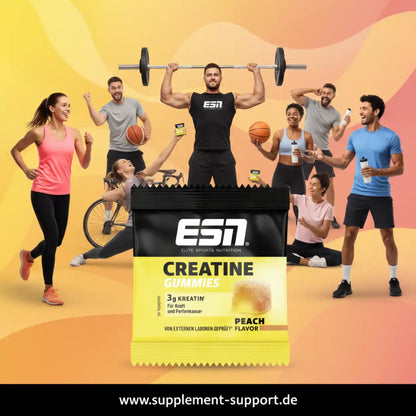 ESN Creatine Gummies Peach Flavor – Kraft & Performance für Sportler mit Kreatin-Gummibärchen