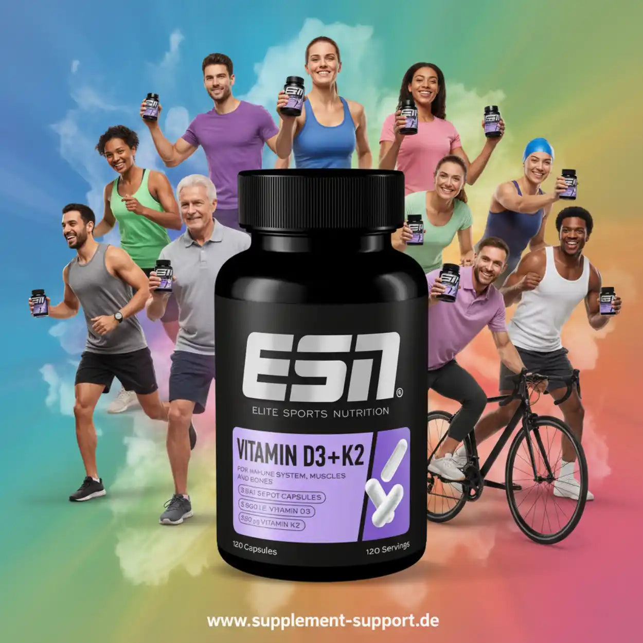 ESN Vitamin D3 + K2 120 capsules 5600i.e.