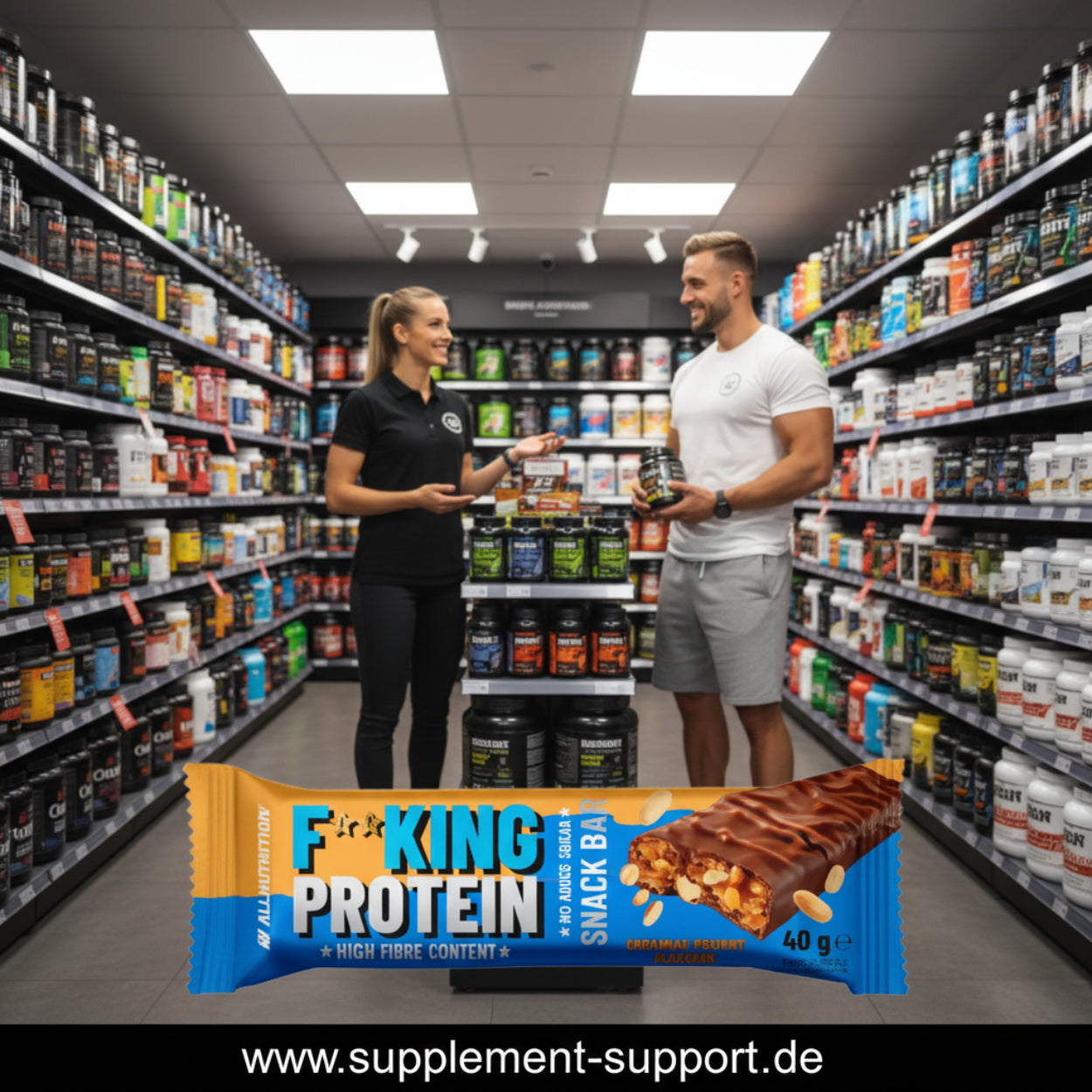King Protein Snack Bar mit hoher Fasergehalt und Karamell-Peanut-Geschmack im Supplement-Store