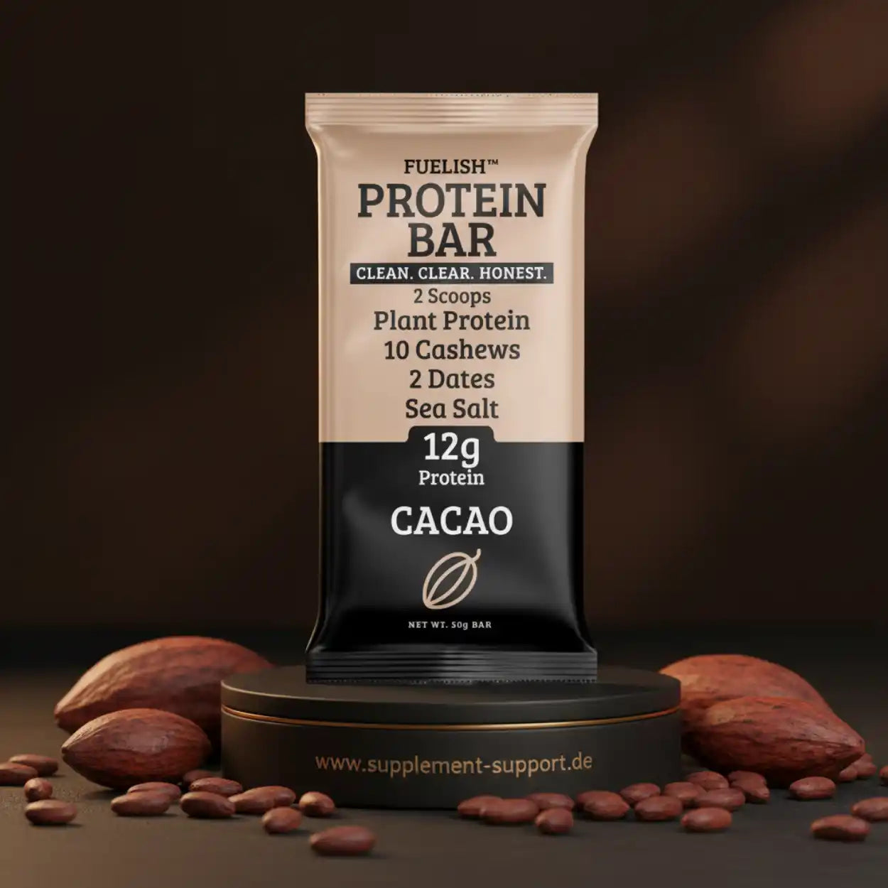 FUELISH™ PROTEIN BAR VEGAN 50g (Nur 4 Zutaten)