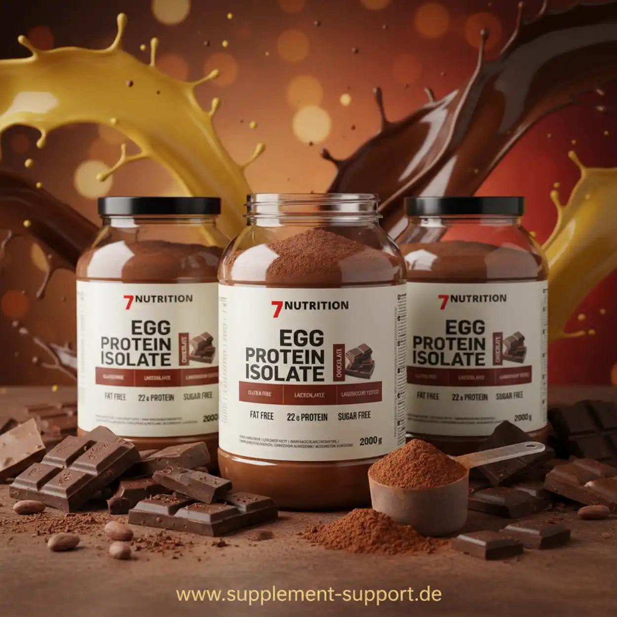Eiweißpulver Eiweißisolat Schokolade, fettfrei, zuckerfrei, 22g Protein pro Portion