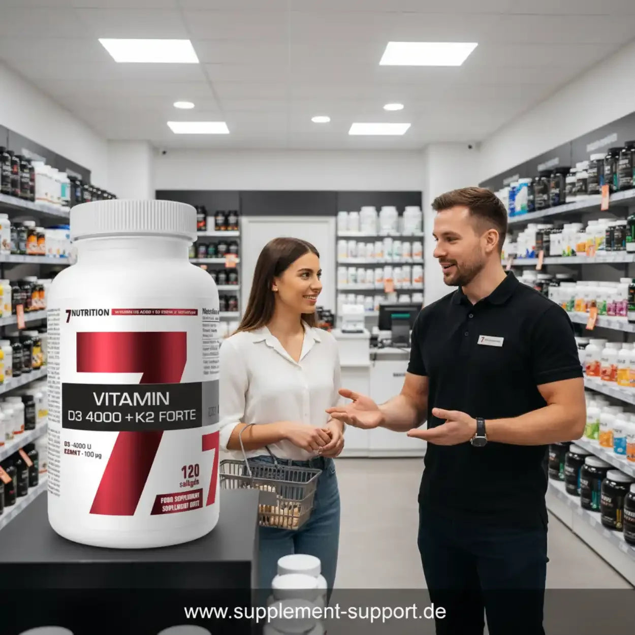 Vitamin D3 + K2 Forte 120 Kapseln 4000i.e. - Supplement Support