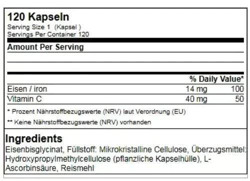 GN Laboratories Eisen / IRON 120 Kapseln - Supplement Support