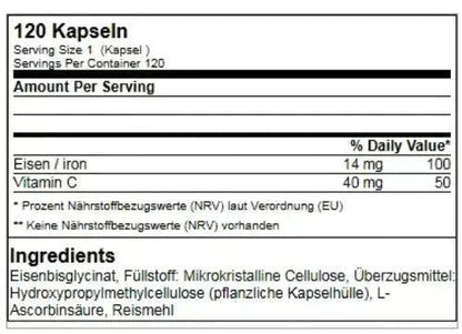 GN Laboratories Eisen / IRON 120 Kapseln - Supplement Support