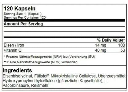GN Laboratories Eisen / IRON 120 Vegan Kapseln - Supplement Support