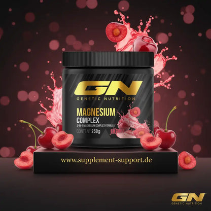 GN Magnesium Complex Kirsche, 250g – Nahrungsergänzung mit 5-in-1 Formel, ideal für Sportler und Fitness