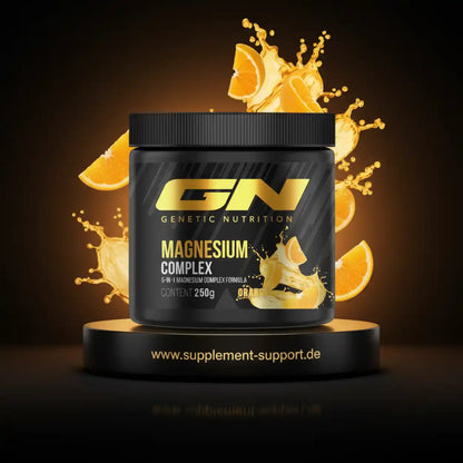 Magnesium Complex von Genetic Nutrition mit Orangengeschmack, 250g Nahrungsergänzungsmittel