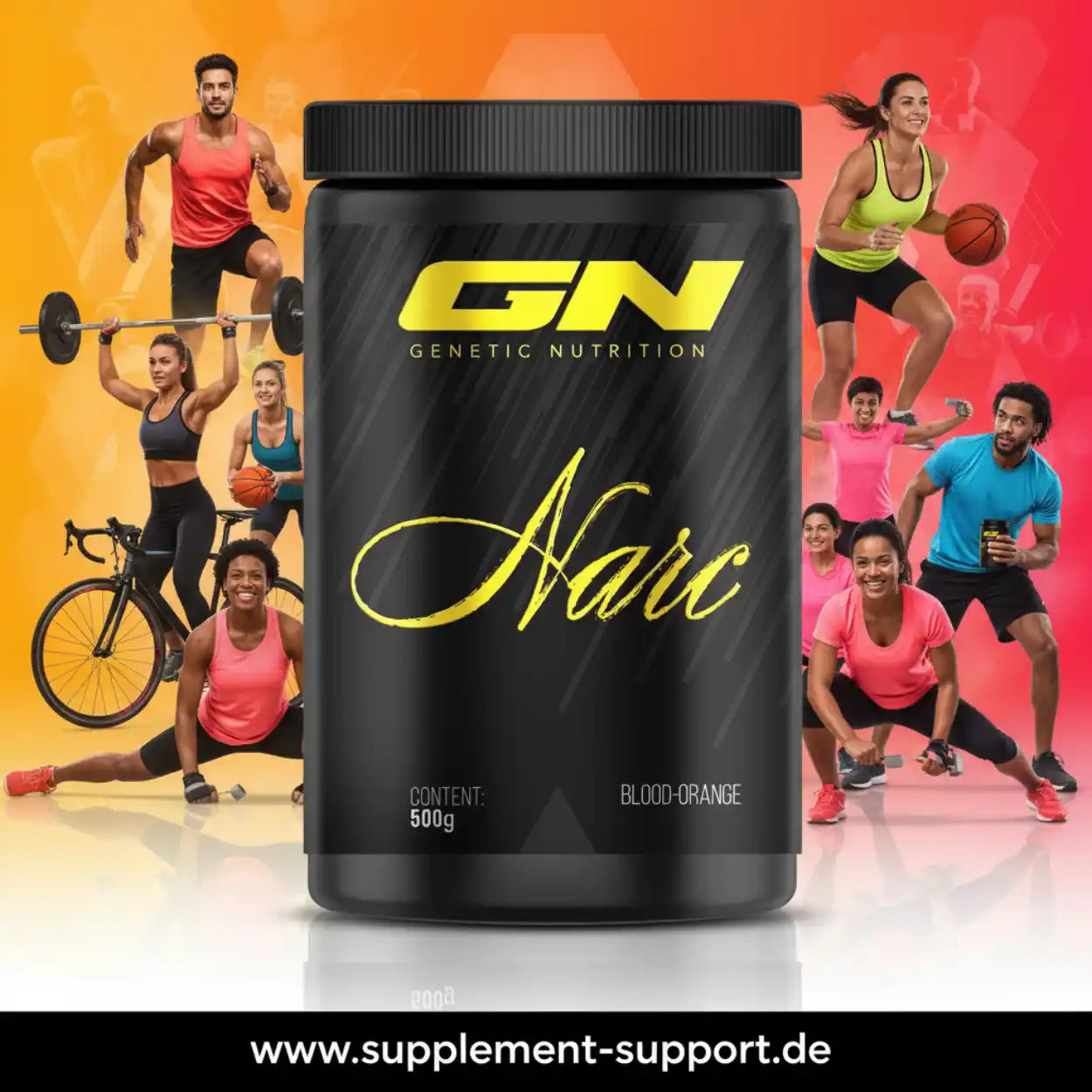 GN Genetic Nutrition Narc Blood-Orange 500g – Sportnahrung & Booster für Fitness und Training