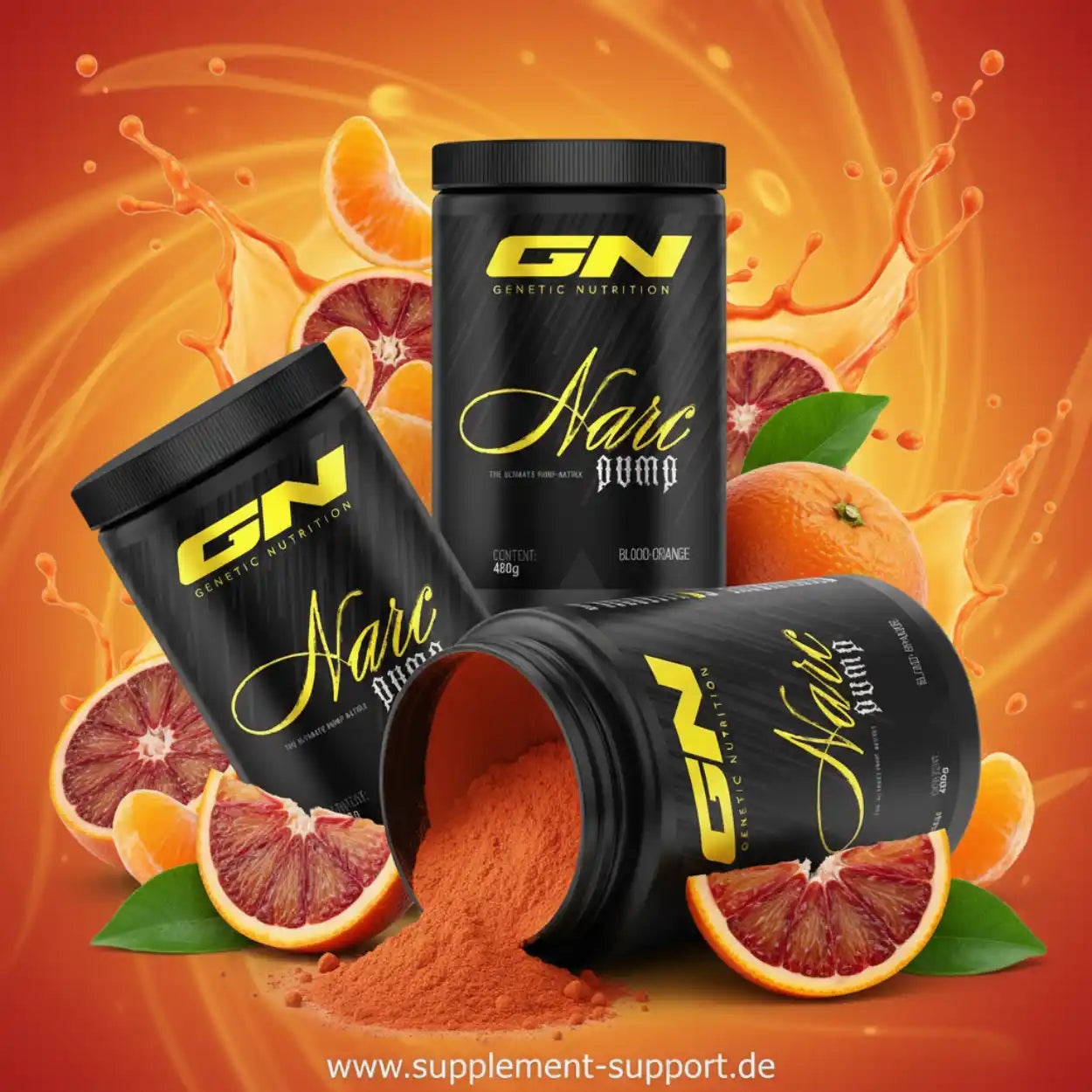GN Narc Pump Blutorange Nahrungsergänzungsmittel mit Protein und Vitaminen für Sportler