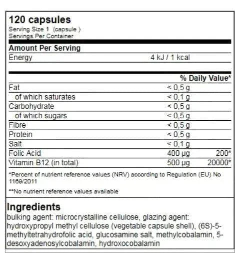 GN Vitamin B12 Complex 120 Vegan Kapseln á 500mcg - Supplement Support