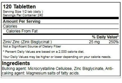 GN Zinc Bisglycinate 120 Tableten a´ 50mg - Supplement Support