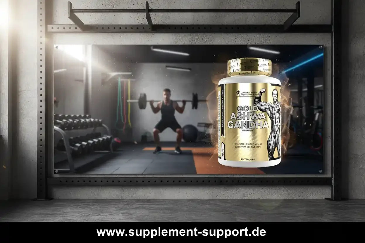 Gold Ashwagandha Tabletten für Sportler – Stärkt Stimmung & Entspannung im Fitnessstudio