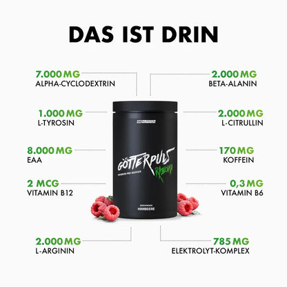 Götterpuls Rabona - Premium Pre Soccer 600g / Fußballer Booster - Supplement Support