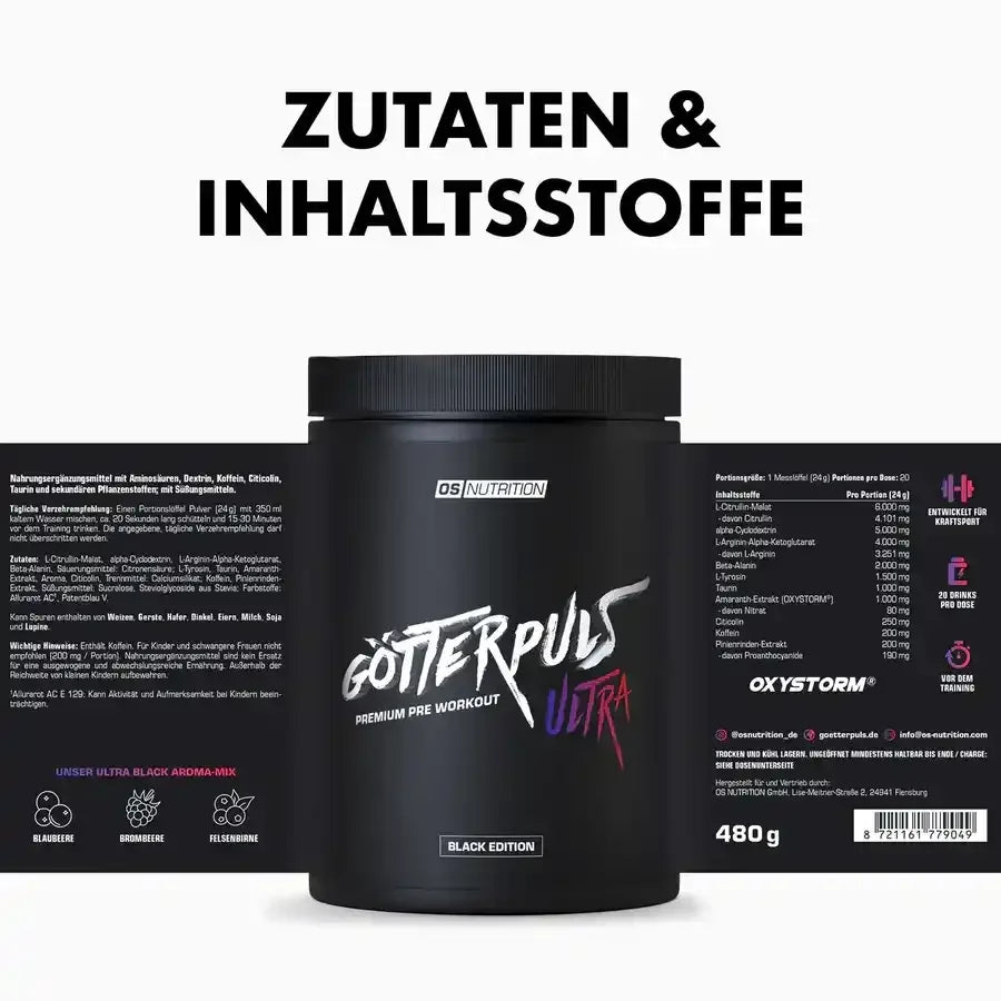 Götterpuls ULTRA - Premium Pre Workout 480g - Supplement Support