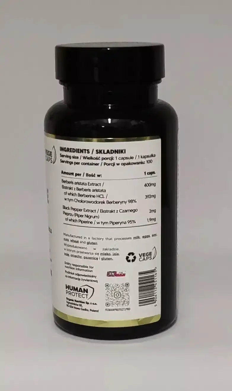 Nahrungsergänzungsmittel mit Berberis-Extrakt und Piperin in Veggie-Caps, ideal für Sportler und Gesundheitsbewusste